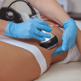 Client receiving body contouring service