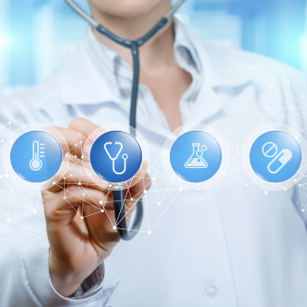 Doctor with stethoscope. 