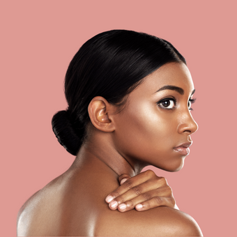 woman looking over her shoulder