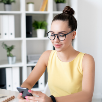 Women looking at iphone