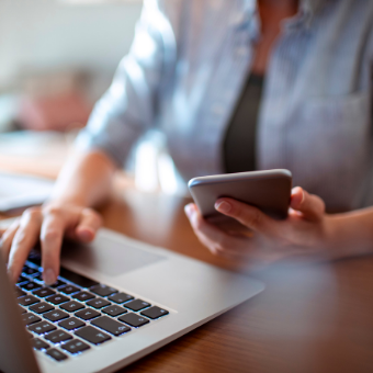 Women using her laptop