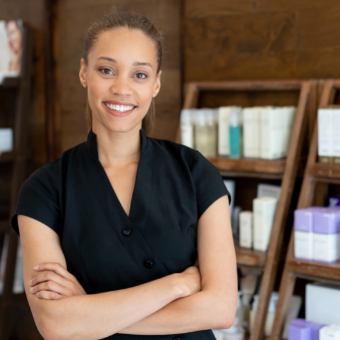 Esthetician standing in the spa