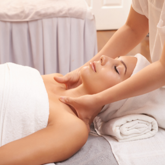 Client receives a facial