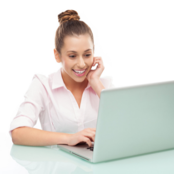 Woman using her laptop