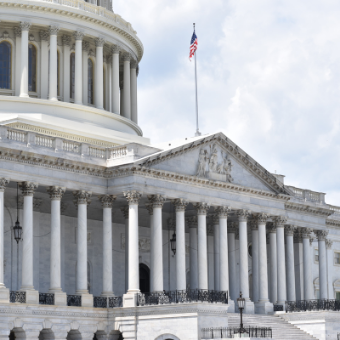 White house with American flag